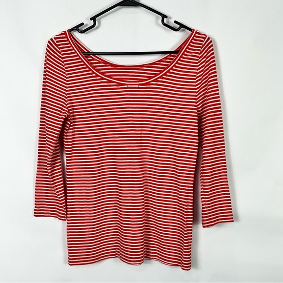 J. Crew striped tee T-shirt women’s size small red and white - Picture 2 of 4